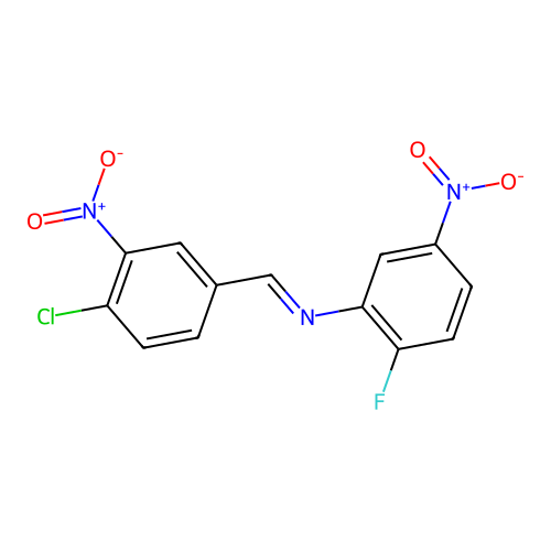N-[(E)-(4-chloro-3-nitrophenyl)methylidene]-2-fluoro-5-nitroaniline structure