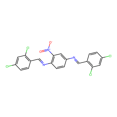 N,N'-bis[(E)-(2,4-dichlorophenyl)methylidene]-2-nitrobenzene-1,4-diamine structure