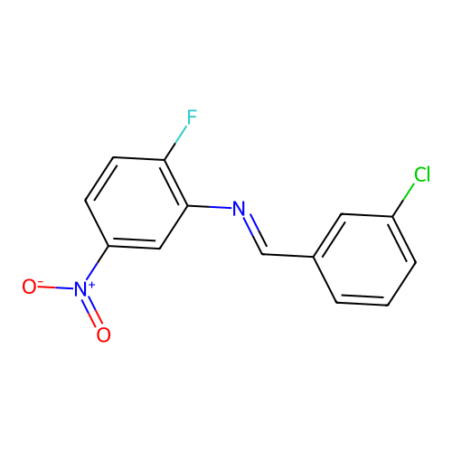 Benzenamine, 2-fluoro-5-nitro-N-(3-chlorobenzylidene)- structure