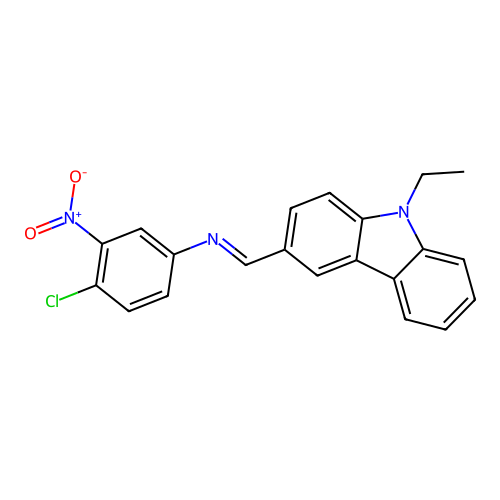 3-[({4-chloro-3-nitrophenyl}imino)methyl]-9-ethyl-9H-carbazole structure