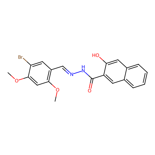 N'-(5-bromo-2,4-dimethoxybenzylidene)-3-hydroxy-2-naphthohydrazide structure