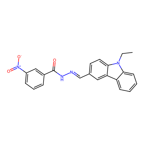N'-[(9-ethyl-9H-carbazol-3-yl)methylene]-3-nitrobenzohydrazide structure