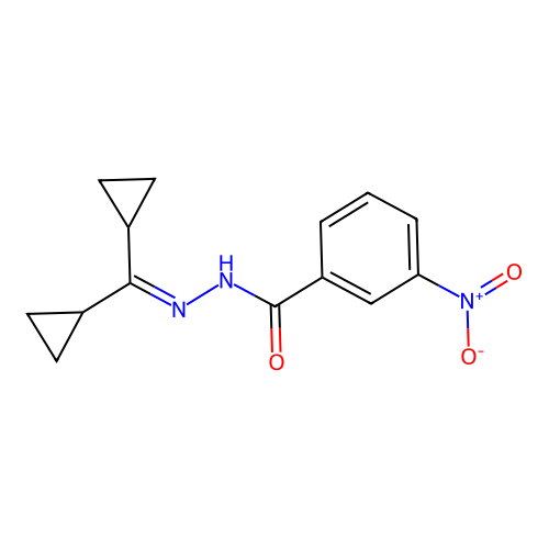 N-(dicyclopropylmethylideneamino)-3-nitrobenzamide structure