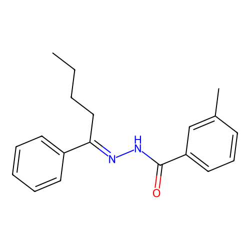3-methyl-N'-(1-phenylpentylidene)benzohydrazide structure