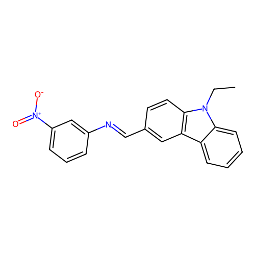 N-[(9-ethyl-9H-carbazol-3-yl)methylene]-3-nitroaniline structure