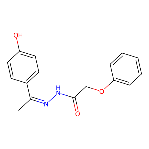N-[1-(4-hydroxyphenyl)ethylideneamino]-2-phenoxyacetamide structure