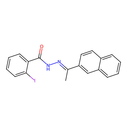 2-iodo-N'-[(1E)-1-(naphthalen-2-yl)ethylidene]benzohydrazide structure