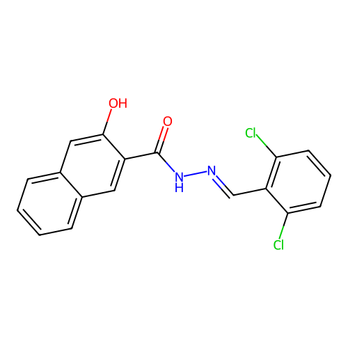 N'-[(E)-(2,6-dichlorophenyl)methylidene]-3-hydroxynaphthalene-2-carbohydrazide structure