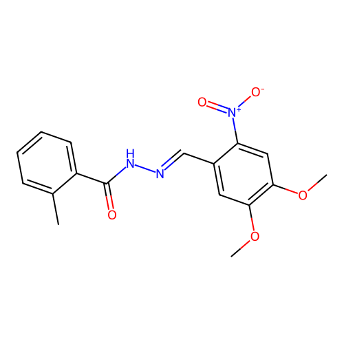 N'-[(E)-(4,5-Dimethoxy-2-nitrophenyl)methylidene]-2-methylbenzohydrazide structure