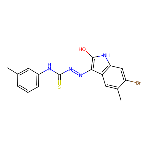 1-[(6-Bromo-5-methyl-2-oxoindol-3-yl)amino]-3-(3-methylphenyl)thiourea structure