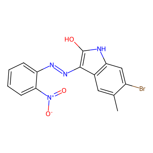 6-bromo-5-methyl-3-[(2-nitrophenyl)hydrazono]-1,3-dihydro-2H-indol-2-one structure