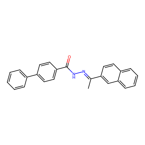 N'-[1-(2-naphthyl)ethylidene]-4-biphenylcarbohydrazide structure