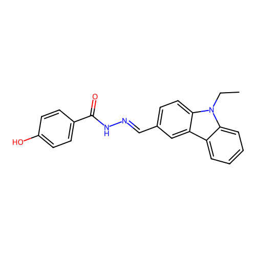 N'-[(9-ethyl-9H-carbazol-3-yl)methylene]-4-hydroxybenzohydrazide structure