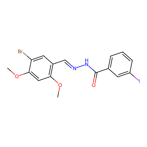 N'-(5-bromo-2,4-dimethoxybenzylidene)-3-iodobenzohydrazide structure