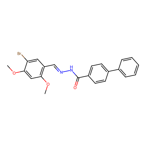 N'-(5-bromo-2,4-dimethoxybenzylidene)-4-biphenylcarbohydrazide structure