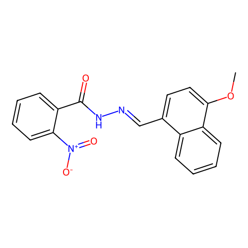N'-[(E)-(4-methoxynaphthalen-1-yl)methylidene]-2-nitrobenzohydrazide structure