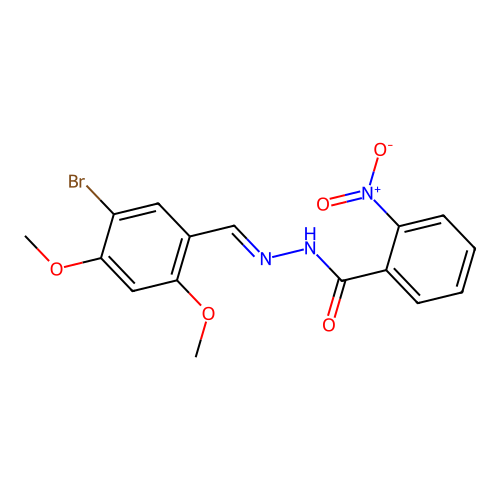 N'-(5-bromo-2,4-dimethoxybenzylidene)-2-nitrobenzohydrazide structure