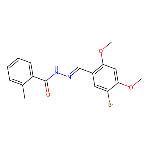 N'-(5-bromo-2,4-dimethoxybenzylidene)-2-methylbenzohydrazide structure