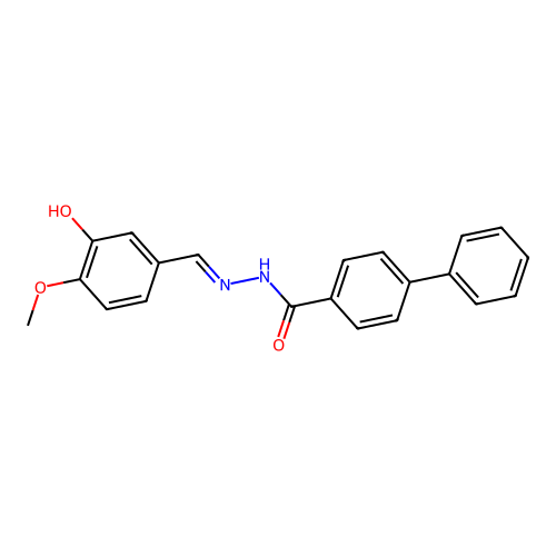 N'-(3-hydroxy-4-methoxybenzylidene)[1,1'-biphenyl]-4-carbohydrazide structure