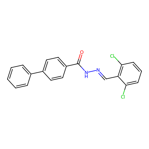 N'-(2,6-dichlorobenzylidene)-4-biphenylcarbohydrazide structure