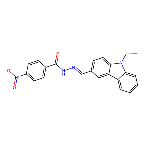N'-[(9-ethyl-9H-carbazol-3-yl)methylene]-4-nitrobenzohydrazide structure