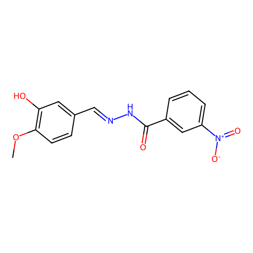 N'-(3-hydroxy-4-methoxybenzylidene)-3-nitrobenzohydrazide structure