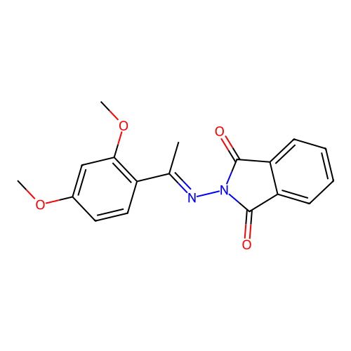2-[(E)-1-(2,4-dimethoxyphenyl)ethylideneamino]isoindole-1,3-dione structure