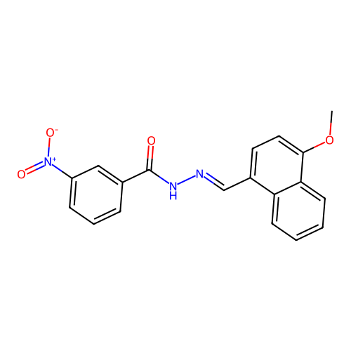 N-[(E)-(4-methoxynaphthalen-1-yl)methylideneamino]-3-nitrobenzamide structure