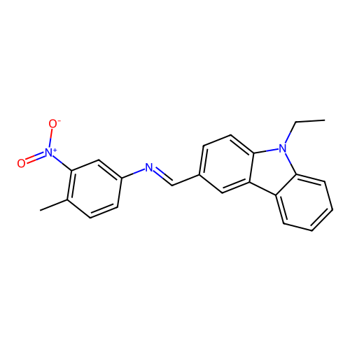 1-(9-ethylcarbazol-3-yl)-N-(4-methyl-3-nitrophenyl)methanimine structure