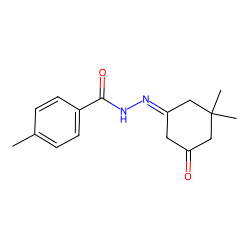 N-[(Z)-(3,3-dimethyl-5-oxocyclohexylidene)amino]-4-methylbenzamide structure