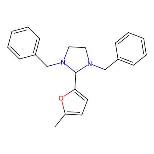 1,3-Dibenzyl-2-(5-methylfuran-2-yl)imidazolidine structure