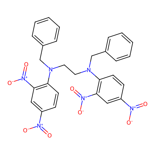 N,N'-dibenzyl-N,N'-bis(2,4-dinitrophenyl)ethane-1,2-diamine structure