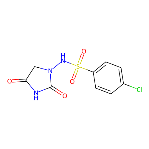 4-chloro-N-(2,4-dioxoimidazolidin-1-yl)benzenesulfonamide structure
