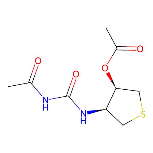 (4S,3R)-4-[(acetylamino)carbonylamino]thiolan-3-yl acetate structure