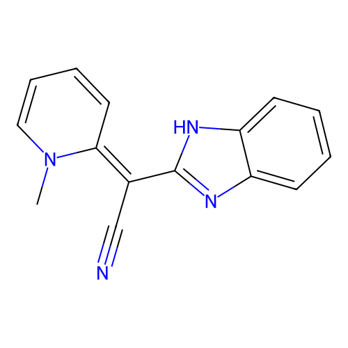 (2E)-1H-benzimidazol-2-yl(1-methylpyridin-2(1H)-ylidene)ethanenitrile structure