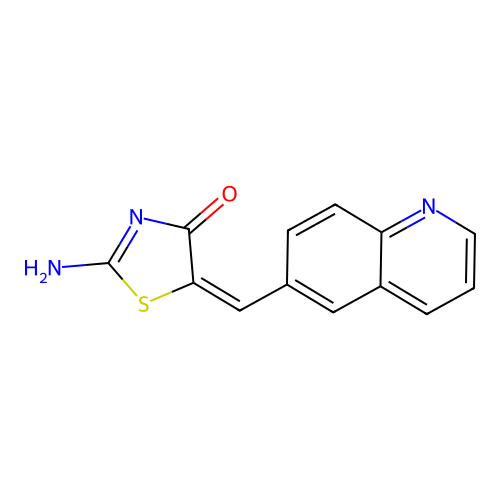 2-Amino-5-(quinolin-6-ylmethylene)thiazol-4(5H)-one structure