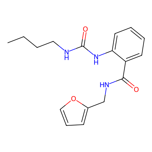 2-[(butylcarbamoyl)amino]-N-(furan-2-ylmethyl)benzamide structure