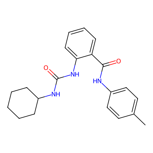 2-[(cyclohexylcarbamoyl)amino]-N-(4-methylphenyl)benzamide structure