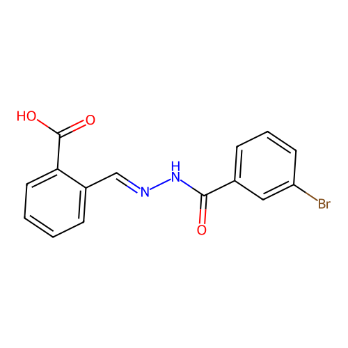 2-[(E)-{2-[(3-bromophenyl)carbonyl]hydrazinylidene}methyl]benzoic acid structure