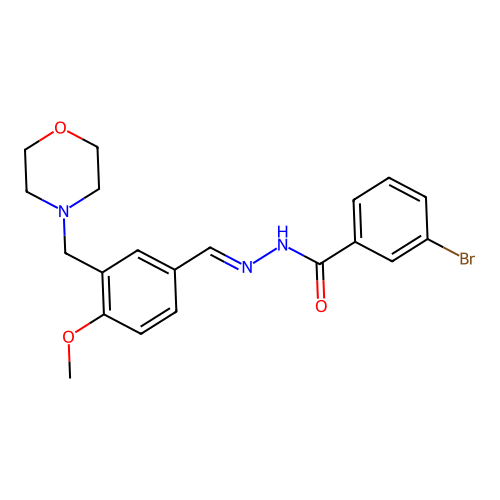 (E)-3-bromo-N'-(4-methoxy-3-(morpholinomethyl)benzylidene)benzohydrazide structure