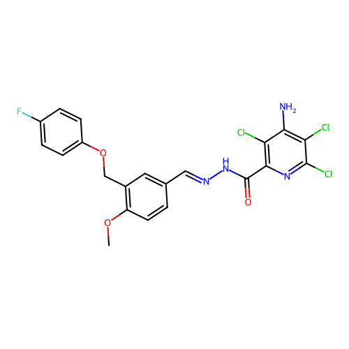 4-amino-3,5,6-trichloro-N'-[(E)-{3-[(4-fluorophenoxy)methyl]-4-methoxyphenyl}methylidene]pyridine-2-carbohydrazide structure