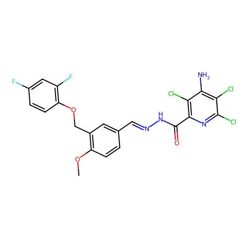 4-amino-3,5,6-trichloro-N'-[(E)-{3-[(2,4-difluorophenoxy)methyl]-4-methoxyphenyl}methylidene]pyridine-2-carbohydrazide structure