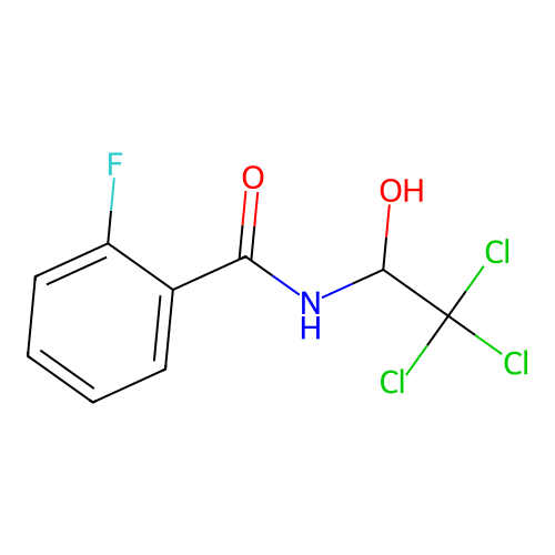 2-fluoro-N-(2,2,2-trichloro-1-hydroxyethyl)benzamide structure