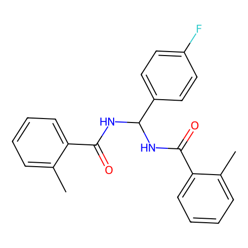 N-((4-Fluorophenyl)((2-methylbenzoyl)amino)methyl)-2-methylbenzamide structure