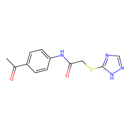 N-(4-acetylphenyl)-2-(1H-1,2,4-triazol-5-ylsulfanyl)acetamide structure