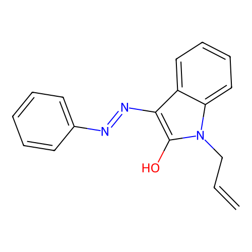 1-Allyl-3-(phenyl-hydrazono)-1,3-dihydro-indol-2-one structure