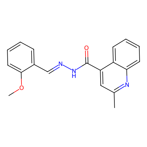 N'-[(E)-(2-methoxyphenyl)methylidene]-2-methylquinoline-4-carbohydrazide structure