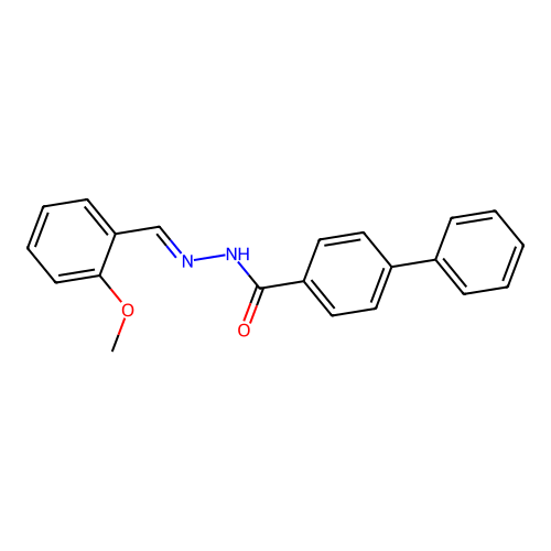 N-[(2-methoxyphenyl)methylideneamino]-4-phenylbenzamide structure