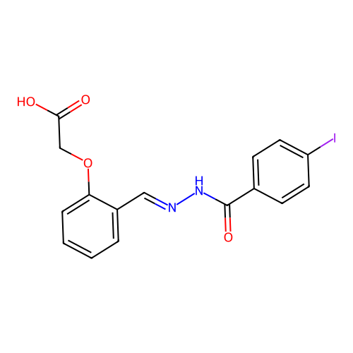 2-[2-[[(4-Iodobenzoyl)hydrazinylidene]methyl]phenoxy]acetic acid structure