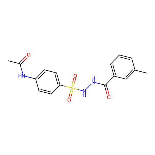 N-(4-{[2-(3-methylbenzoyl)hydrazino]sulfonyl}phenyl)acetamide structure